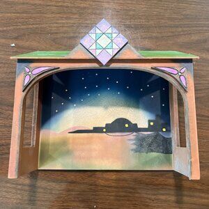 Jim Shore Heartwood Creek 2007 nativity creche manger wooden patchwork quilt